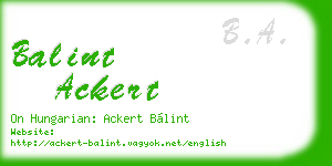 balint ackert business card